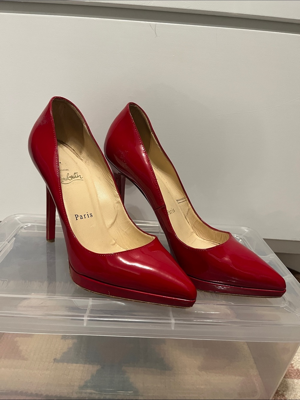 Christian Louboutin Red Patent Pointed Stiletto Pumps